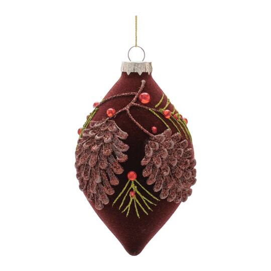 Melrose Brown Ball & Finial Glass Ornament Set